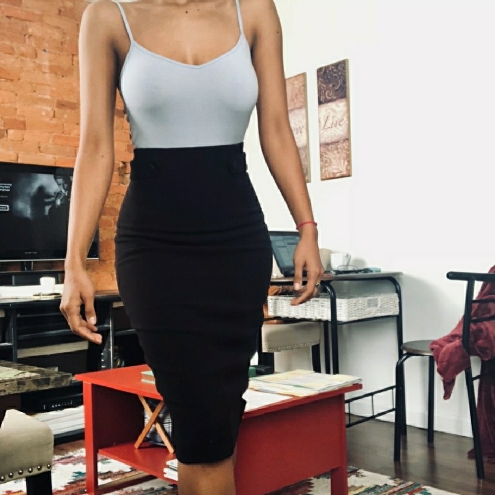 Black pencil skirt